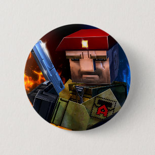 Macaron Rond 5 Cm Bouton brutal de guerrier du jeu   de Pixelfield