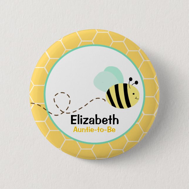 Macaron Rond 5 Cm Bouton Bumble Bee (Devant)