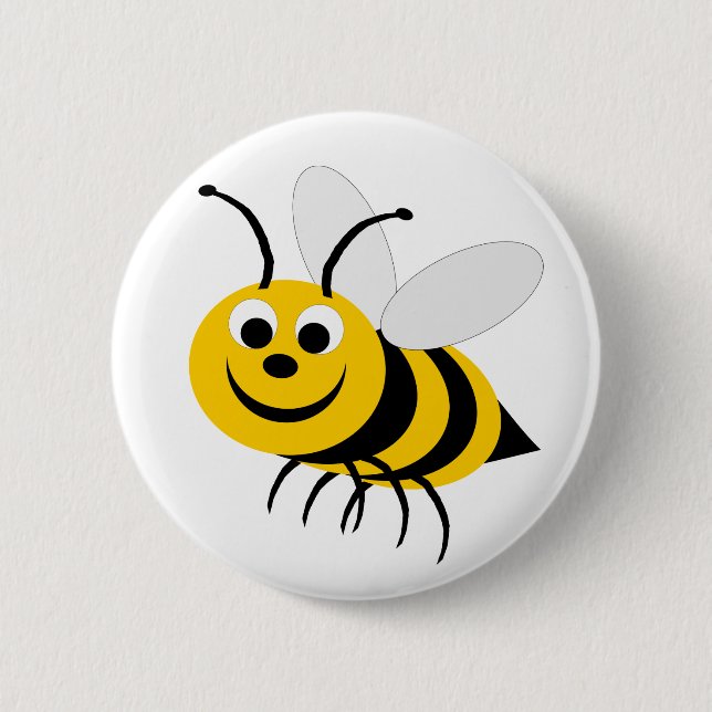 Macaron Rond 5 Cm Bouton Bumble Bee Design (Devant)