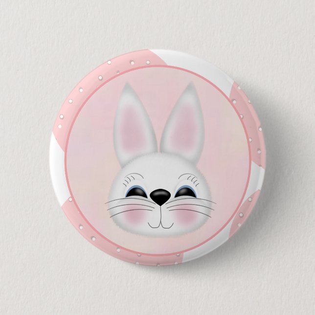 Macaron Rond 5 Cm Bouton Bunny (Devant)