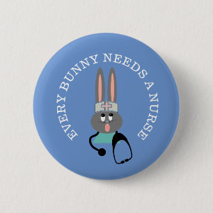 Macaron Rond 5 Cm Bouton Bunny Bunny Stethoscope de l'infirmière am