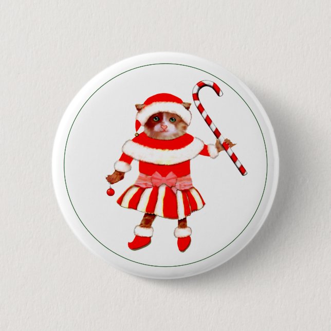 Macaron Rond 5 Cm Bouton Cadeaux de vacances Amoureux des chats (Devant)