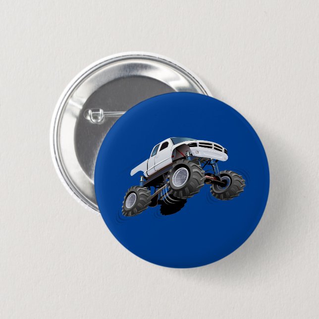 Macaron Rond 5 Cm Bouton camion monstre de dessin animé (Devant & derrière)