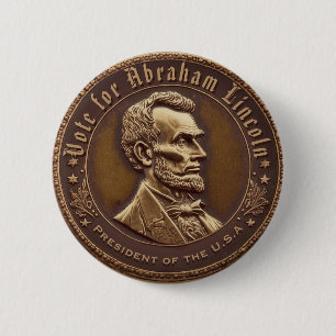 Macaron Rond 5 Cm Bouton Campagne Abraham Lincoln