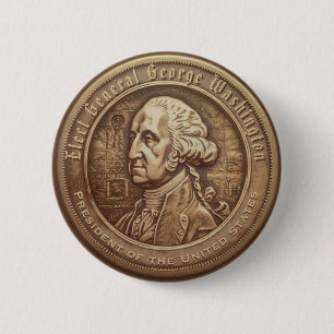 Macaron Rond 5 Cm Bouton Campagne George Washington