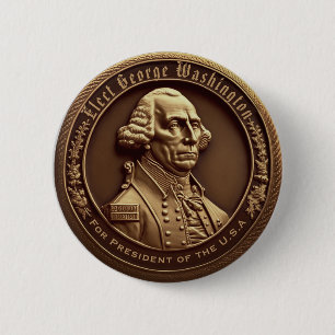 Macaron Rond 5 Cm Bouton Campagne George Washington