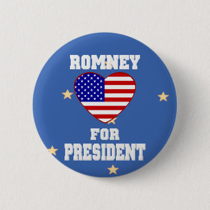 Macaron Rond 5 Cm Bouton Campagne Mitt Romney