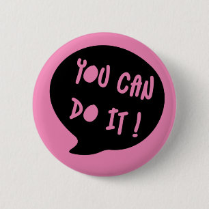 Macaron Rond 5 Cm Bouton "CAN DO"