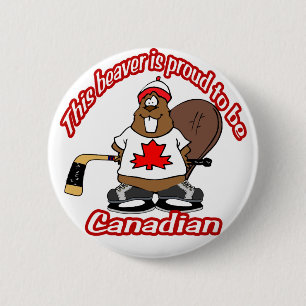 Macaron Rond 5 Cm Bouton canadien de castor