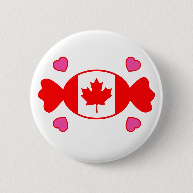 Macaron Rond 5 Cm Bouton canadien doux (Devant)