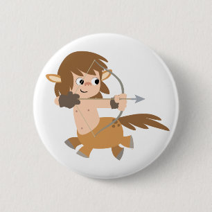 Macaron Rond 5 Cm Bouton caricature mignonne Centaur Sagittarius Bad