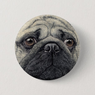 Macaron Rond 5 Cm Bouton carlin - "Pugshot"