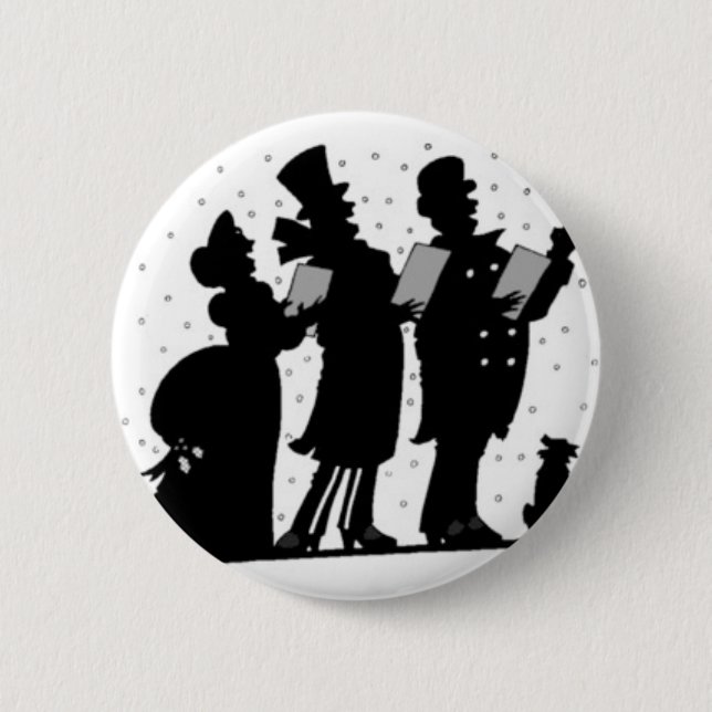 Macaron Rond 5 Cm Bouton Caroler Noir et Blanc (Devant)