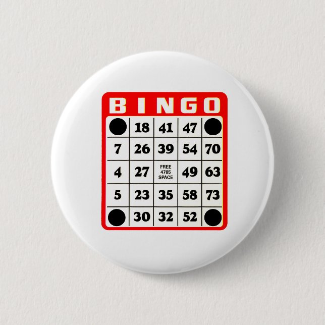 Macaron Rond 5 Cm Bouton Carte Bingo (Devant)