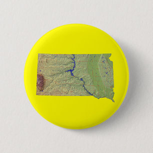 Macaron Rond 5 Cm Bouton Carte du Dakota du Sud