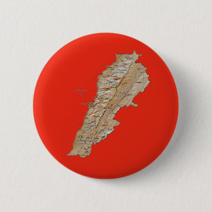 Macaron Rond 5 Cm Bouton Carte du Liban