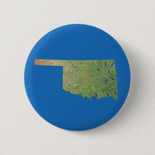 Macaron Rond 5 Cm Bouton Carte Oklahoma