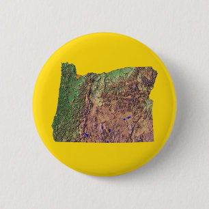 Macaron Rond 5 Cm Bouton Carte Oregon