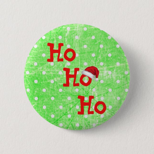 Macaron Rond 5 Cm Bouton Casquette Ho Ho Santa Claus (Devant)