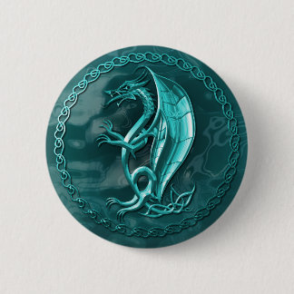 Macaron Rond 5 Cm Bouton celtique bleu de dragon