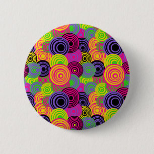 Macaron Rond 5 Cm Bouton Cercles colorés rétro