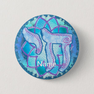 Macaron Rond 5 Cm Bouton Chai bleu