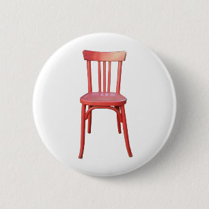 Macaron Rond 5 Cm Bouton Chaise rouge