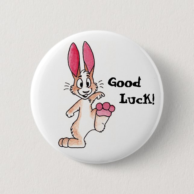 Macaron Rond 5 Cm Bouton chanceux de lapin (Devant)