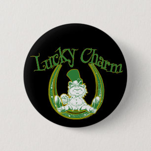 Macaron Rond 5 Cm Bouton chanceux de lutin de charme
