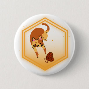 Macaron Rond 5 Cm Bouton Chat avec fil