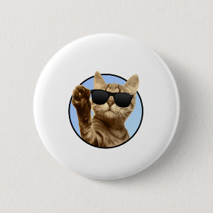 Macaron Rond 5 Cm Bouton Chat cool