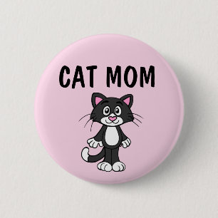 MACARON ROND 5 CM BOUTON CHAT MOM