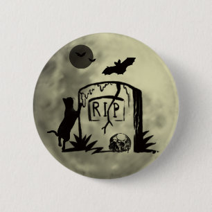 Macaron Rond 5 Cm Bouton Chat Noir Joueur