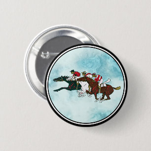 Macaron Rond 5 Cm Bouton Chevaux de course