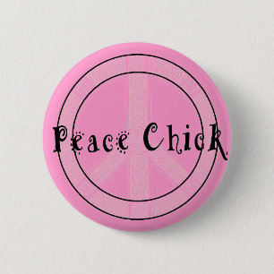Macaron Rond 5 Cm Bouton Chick Peace