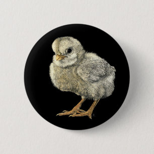 Macaron Rond 5 Cm Bouton Chick - "Tough Chick"