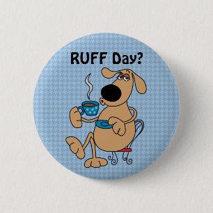 Macaron Rond 5 Cm Bouton Chien Café