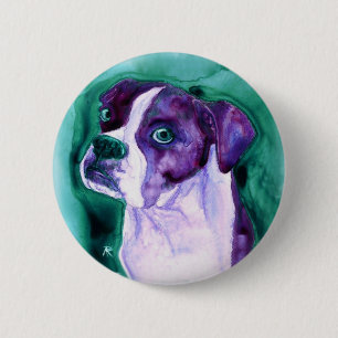 Macaron Rond 5 Cm Bouton Chien de boxe - "Pas moi"