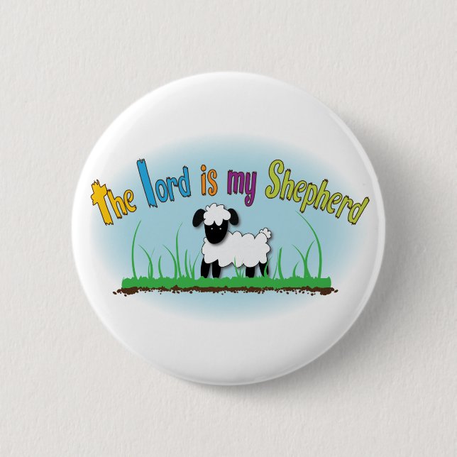 Macaron Rond 5 Cm Bouton chrétien - le seigneur est mon berger (Devant)