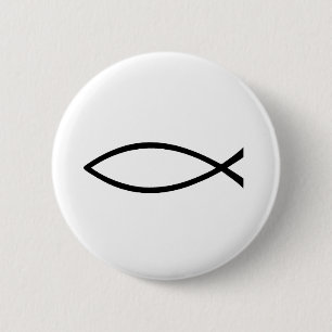 Macaron Rond 5 Cm Bouton Christian Fish