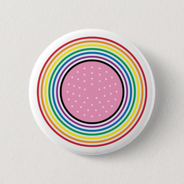 Macaron Rond 5 Cm Bouton circulaire Rainbow Pride - American Flag In (Devant)