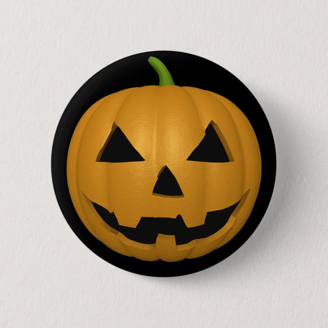 Macaron Rond 5 Cm Bouton Citrouille Halloween éffrayant (Devant)