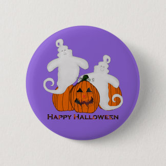 Macaron Rond 5 Cm Bouton Citrouille sculpté et Halloween fantôme