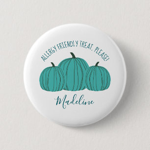 Macaron Rond 5 Cm Bouton Citrouille turquoise ou Bouton de traitemen
