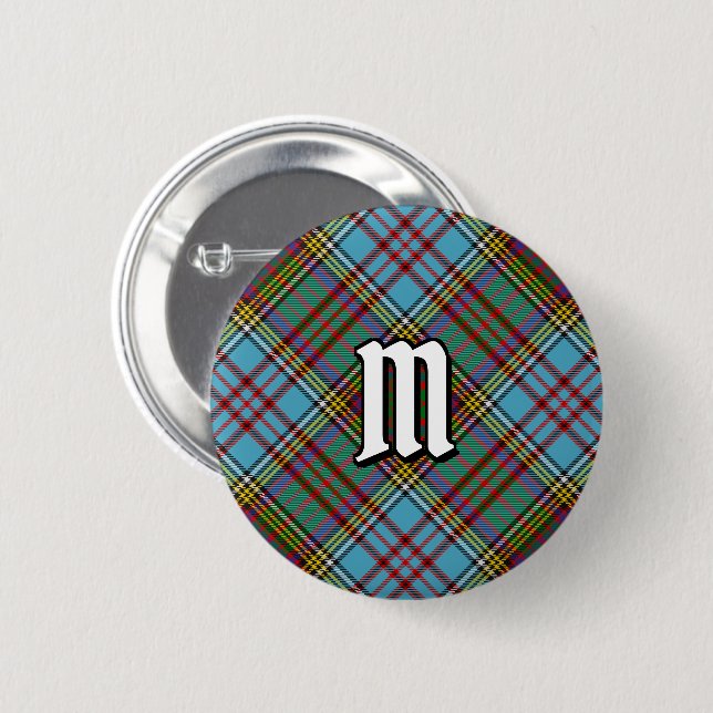 Macaron Rond 5 Cm Bouton Clan Anderson Tartan (Devant & derrière)