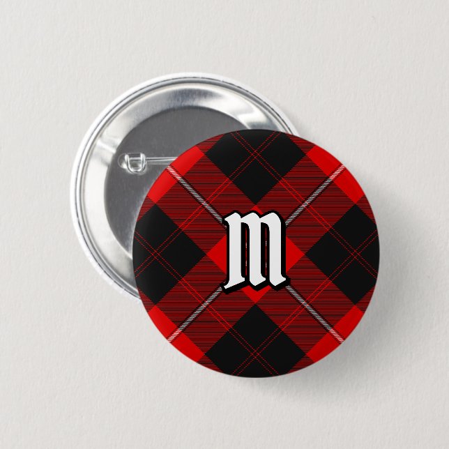 Macaron Rond 5 Cm Bouton Clan Cunningham Tartan (Devant & derrière)