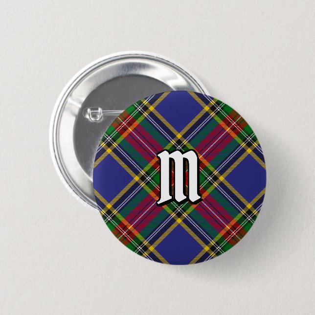 Macaron Rond 5 Cm Bouton Clan MacBeth Tartan (Devant & derrière)