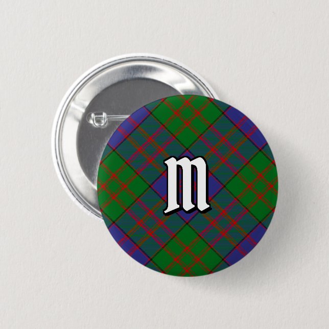 Macaron Rond 5 Cm Bouton Clan MacDonald Tartan (Devant & derrière)