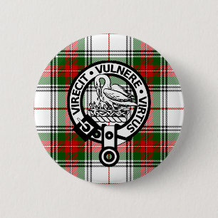 Macaron Rond 5 Cm Bouton Clan Stewart Tartan Crest
