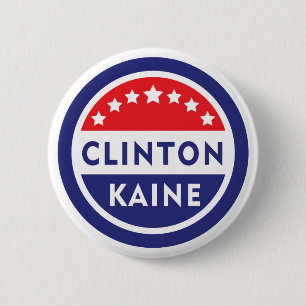 Macaron Rond 5 Cm Bouton Clinton/Kaine 2016